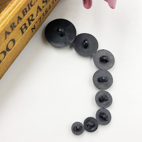 50pcs Black Buttons Plastic For Scrapbooking Half-Pearl Shank Buttons Animal Eyes For Toys DIY Hand Clothing Sewing PT260 ► Photo 1/3