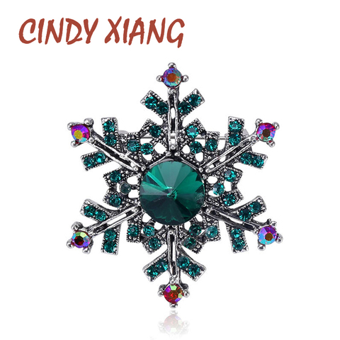 CINDY XIANG Crystal Blue Color Snowflake Brooches For Women Vintage Fashion Brooch Pin ► Photo 1/6