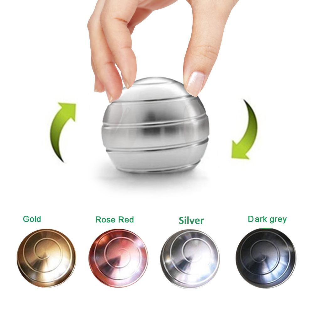 Ball Metal Desktop Decompression Rotating Spherical Gyroscope Finger Toy Adult 