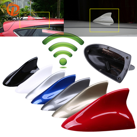 POSSBAY Universal Car Shark Fin Antenna Roof Decorative Antenna