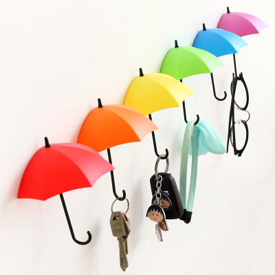 3pcs/lot Umbrella Shaped Creative Key Hanger Rack Decorative Holder Wall Hook Kitchen Organizer Bathroom Accessory ► Photo 1/6