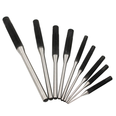 9Pcs Steel Multi Size Round Head Pins Punch Set Grip Roll Pins Punch Tool Kit Professional Hollow End Starter Punch Chisel ► Photo 1/6