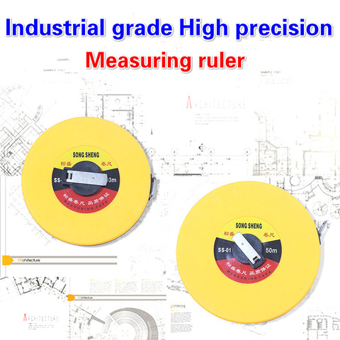 High Precision Retractable Ruler Measure Tape Measuring Tool for Engineer Carpenter Fiber Size 1.5/10/15/20/30m WoodworkingTools ► Photo 1/5