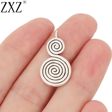 ZXZ 10pcs Tibetan Silver Double Spiral Swirl 2 Sided Charms Pendants Beads for Necklace Bracelet Earring Jewelry Making Findings ► Photo 1/2