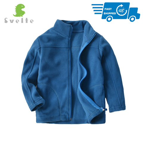 SVELTE 2022 New Spring Fleece Full Sleeve Jacket for 2-6 Yrs Boys Blue Casual Polar Fleese Navy Coat Kids Cardigan Sweatshirt ► Photo 1/6