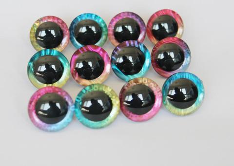 20pcs/lot--L12---12mm/14/16/18/20/25/30/35mm New Lovely  toy safety eyes 3D  doll eyes + fabric + washer for  diy plush doll ► Photo 1/6