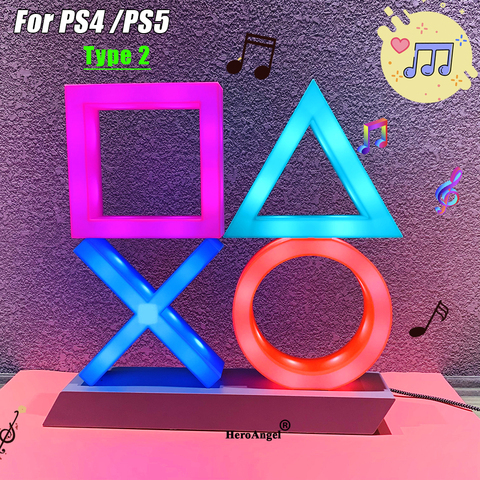 2022 For ps4 mood flash lamp icon modeling voice control decorative lamp house colorful lights game lampstand led light game ► Photo 1/6