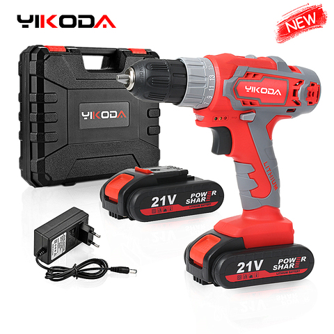 YIKODA 21V Electric Screwdriver Lithium Battery Rechargeable Cordless Drill DIY Mini Two Speed Household Power Tools ► Photo 1/6