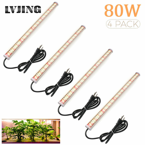 4pcs 80W Full Spectrum Led Grow Light Phyto lamp Tube Bar Led Strip for Indoor Greenhouse Plant Flower Veg Tent with Power Cord ► Photo 1/6