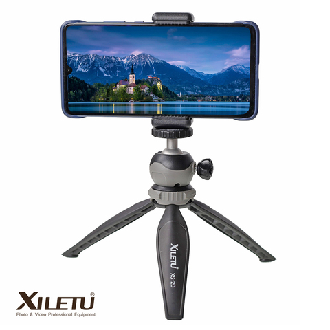 XILETU XS-20 Mini Desktop little Phone Stand Tabletop Tripod for Vlog Mirrorless Camera Smart phone with Detachable Ball head ► Photo 1/6