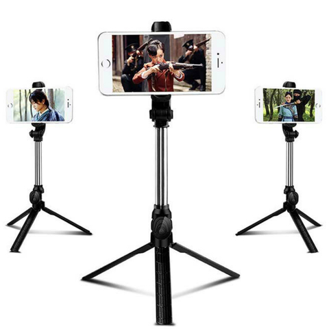 Tripod Monopod Bluetooth Selfie Stick with Button Remote Camera Selfie Stick for Iphone 6 8 Plus Huawei Android Stick ► Photo 1/6