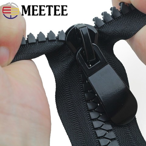 Meetee 15# 70cm Resin Zippers Double Slider Single Puller Open-end Auto Lock Long Zip for Jacket Outdoor Backpack Accessories ► Photo 1/6