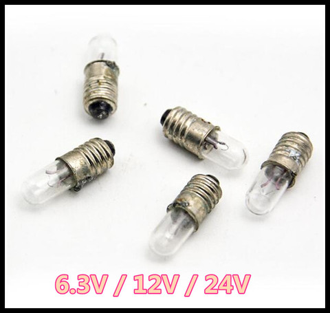 20pcs/lot Mini indicator light bulb E5 6.3V 12V 24V 0.1A small bulb signal lamp bead Miniature bulb ► Photo 1/6