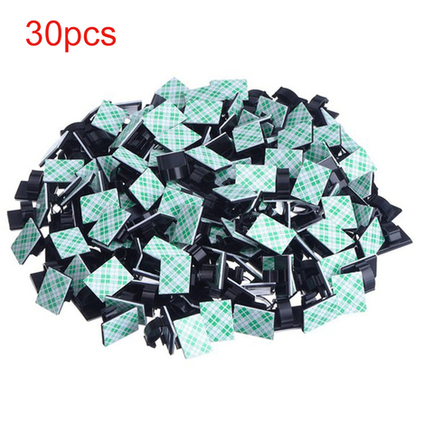 30x Self-adhesive Mini Wire Clips Cable Fastening Holder Network Cable Mount Clamp Rectangle Plastic Tie Sticker Cord Holder ► Photo 1/6