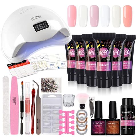 Poly Nail Gel Extension With 48W UV Lamp Semi Permanent Varnish Kit Nails Gel Complete Kit Set for Building Nail Tools Sets ► Photo 1/6