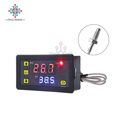 DC 5V 12V 24V AC 200V Digital LED High Temperature Control Switch Thermostat -60~500℃ High Thermometer K-type Thermocouple ► Photo 1/6