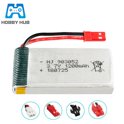 3.7V 1200mAh 30c Lipo Battery for Syma X5SW X5SC X5S X5SC-1 X5HW X5UW M18 H5P HQ 859B  RC Quadcopter 3.7V 1200mAh 903052 Battery ► Photo 1/2