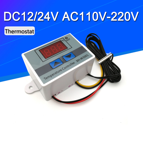 10A 12V 24V 220VAC Digital LED Temperature Controller W3001 For Incubator Cooling Heating Switch Thermostat NTC Sensor ► Photo 1/5