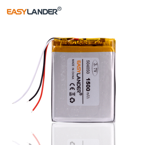 504050 3.7V 3 line 1500MAH polymer lithium  battery  for  GPS mp3 mp4 cell phone navigator  DVR Car treelogic TL-501 4Gb ► Photo 1/6