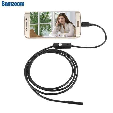 7mm Endoscope Camera Flexible IP67 Waterproof 6 Adjustable LEDs Inspection Borescope Camera Micro USB OTG Type C for Android PC ► Photo 1/6