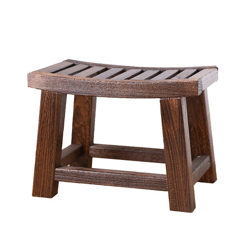 Japanese Antique Wooden Stool Bench  Paulownia Wood Asian Traditional Furniture Living Room Portable Small Wood Low Stool Design ► Photo 1/1