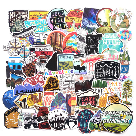 65pcs Camping Travel Stickers Wilderness Adventure Outdoor Landscape Waterproof Decal Sticker To DIY Laptop Suitcase Motor F4 ► Photo 1/5
