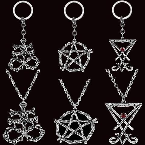 Fashion Men's Pendant Necklace Pentacle Pentagram Sun Evil Power Demon Lucifer Satan Wicca Theme Symbol Jewelry Metal Necklaces ► Photo 1/6