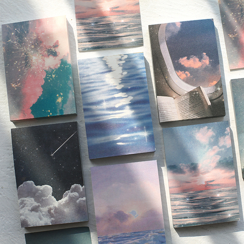 100 sheets Wandering Stars Memo Pad Message Notes Decorative ins Scenery Notepad Note paper Memo Stationery Office Supplies ► Photo 1/5