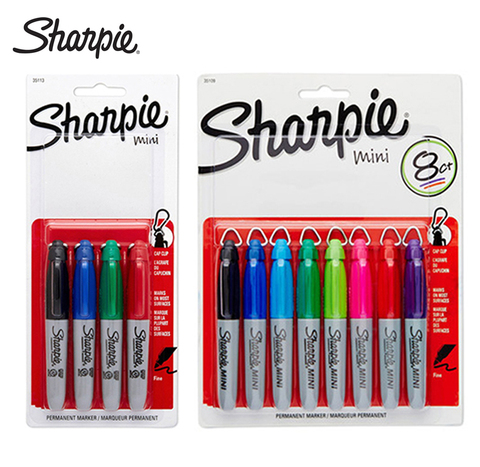 4/8pcs Sharpie 35113 Compact Mini Marker with Keychain Carrying Oily Marker Stationery Dust-Free Purification Marker ► Photo 1/6