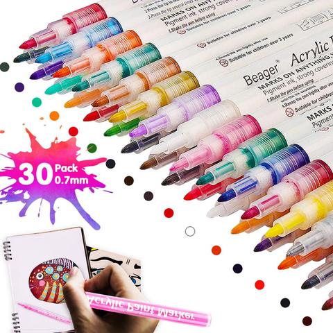 24 /28 Colors Durable Acrylic Art Marker Paint Pens For Students And  Painting Enthusiast School Supplies - Price history & Review, AliExpress  Seller - Sanrense painting Store