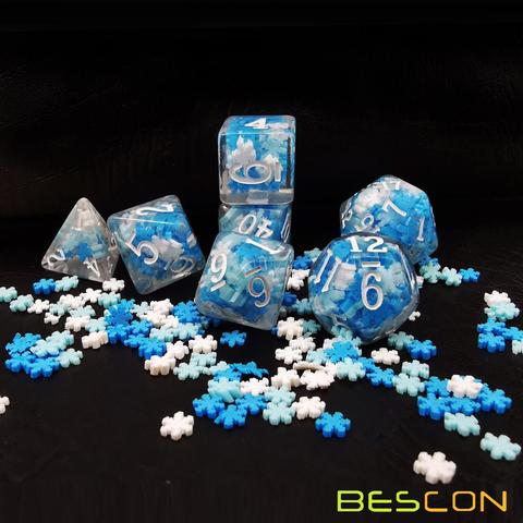 Bescon Snowflake Polyhedral Dice Set, Snowflake Poly RPG Dice set of 7 ► Photo 1/6