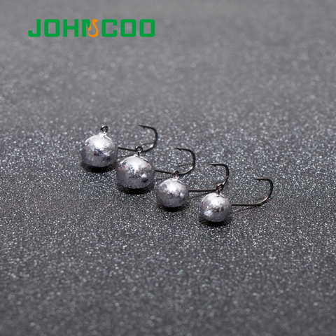 JOHNCOO 1g 1.5g 2g 3g 5g Lead Head Hook Soft Worm Fishing Hook 10pcs Jig Head Hook Barbed Single Fishhook ► Photo 1/6