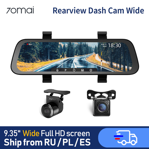 70mai Rearview Dash Cam Wide 9.35 Inch Full Screen 1080P Auto Cam 130FOV 70MAI Mirror Car Recorder Stream Media Car DVR ► Photo 1/6
