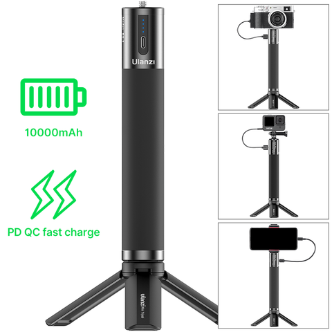 ULANZI BG-3 Osmo Pocket Battery Hand Grip Monopod Camera Vlog Handle 10000mAh Rechargeable PowerStick for iPhone Gopro Hero 8 7 ► Photo 1/6