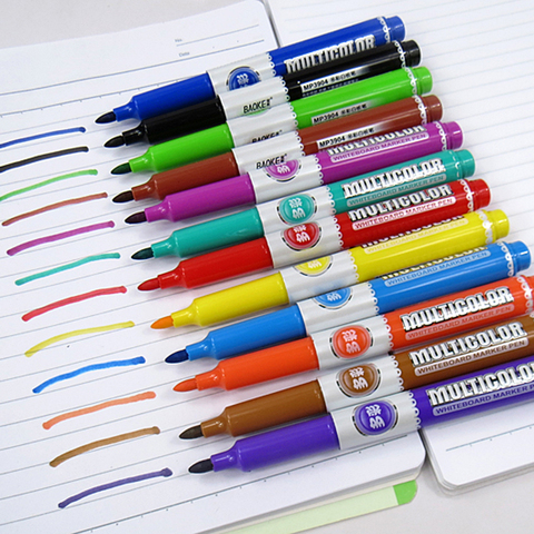 12pc Colorful whiteboard marker white board pen POP graffiti drawing ink pen Stationery Office school supplies Writing ► Photo 1/6