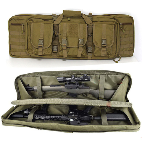 Tactical 36 47 Inch Double Rifle Bag Molle Pouches Hunting Gun Backpack Case Airsoft Outdoor Military Gun Carry Protection Pack ► Photo 1/6