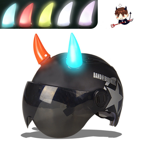 Universal Motorcycle Helmet Glow Corner Devil Horn Outdoor Sport Devil's Horn Decoration Black Green Pink White Blue ► Photo 1/6