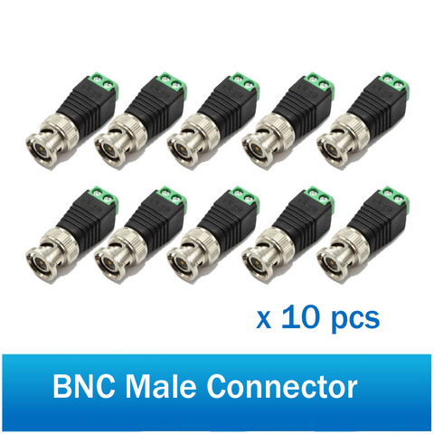 10pcs Male Metal BNC Connector with DC Connector Plug Screw Terminal  UTP Video Balun for CCTV Surveillance Camera CCTV system ► Photo 1/4