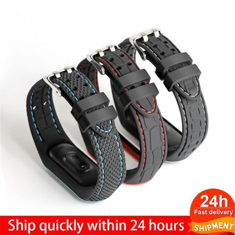 Bracelet For Xiaomi Mi Band 3 4 Sport Band Watch Silicone Wrist Strap For Xiaomi Mi Band 5 4 Bracelet belt Mi Band 5 accessories ► Photo 1/6
