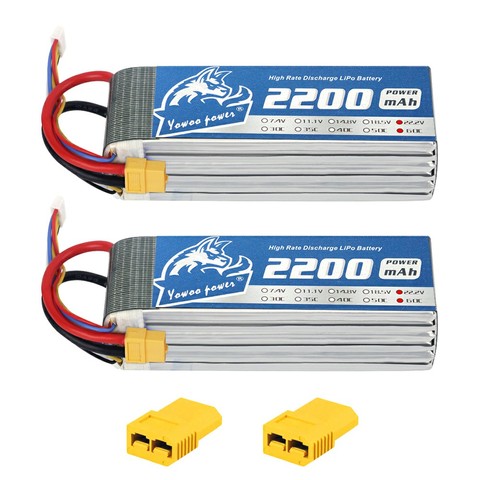 2units 2200mAh 6S LiPo Battery 22.2V 50C XT60 Plug for SAB380 Align 470 ALZRC Devil 380 480 RC Helicopter Airplane Car Truck ► Photo 1/6