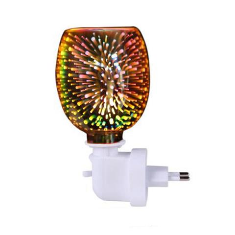 Fragrance Warmer Plug-in Safe Aromatherapy Heater Glass Wax Melt Warmer With 3D Fire-work Effect Night Light For Home Bedroom ► Photo 1/6