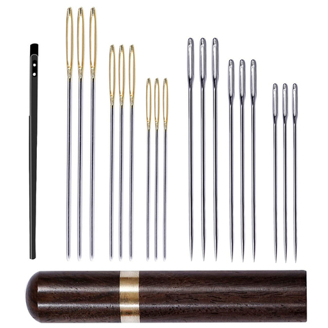 Nonvor 20Pcs Profession Leather Sewing Needle for Embroidery Stitching Supplies Crafts Pin Sewing Fabric With Needle Bottle Case ► Photo 1/6