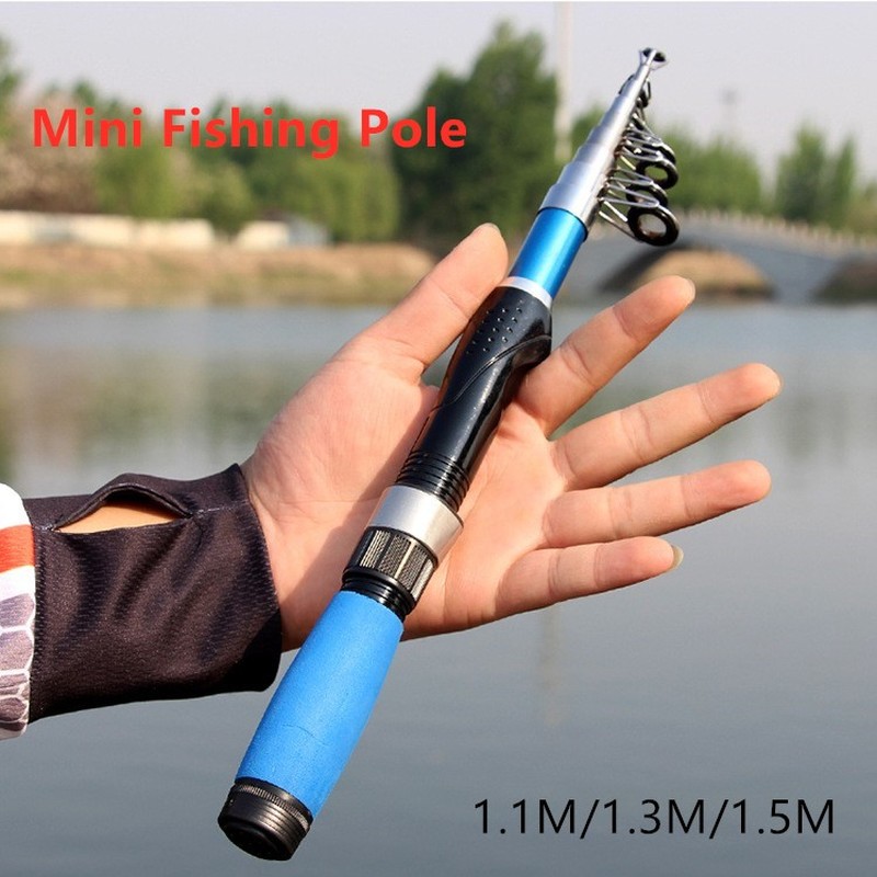 Mini Telescopic Fishing Rods Ocean Rock Casting Spinning Rod Hard Portable Tools 
