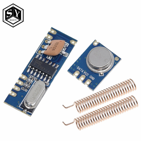 Great IT 1 Set 433MHz 100 Meters Wireless Module Kit ASK Transmitter STX882 + ASK Receiver SRX882 + 2Pcs Copper Spring Antenna ► Photo 1/6