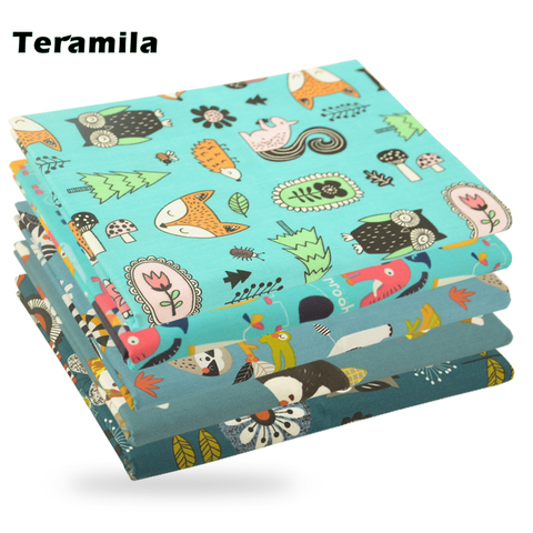 Teramila Elephant Owl Animal Pattern Cotton Cloth Designer Fabrics Quilt Needlework Patchwork Arts Handicraft for Sewing Purses ► Photo 1/6
