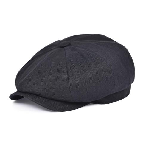 BOTVELA Newsboy Cap Summer Men Women Linen Herringbone Bakerboy Caps Lightweight Breathable Flat Hat Apple Beret Hats 007 ► Photo 1/6