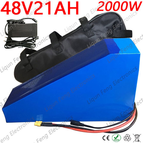 Free customs duty 48V2000W lithium battery 48V 20AH ebike battery 48 V 20AH electric bike battery with 30A BMS 54.6V 2A Charger ► Photo 1/6