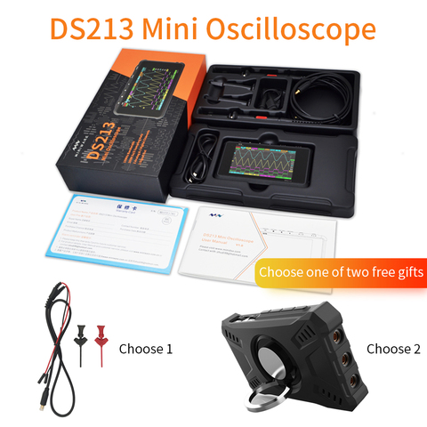 DS213 DSO213 Mini Osciloscopio Portable Digital Oscilloscope  4 Channels 15MHz Bandwidth  with Free Gift x1x10 Probe ► Photo 1/6