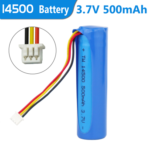 3pcs/lot 14500 500mah 3.7V lithium ion rechargeable battery with NTC three  wires - Price history & Review, AliExpress Seller - Tewaycell Store