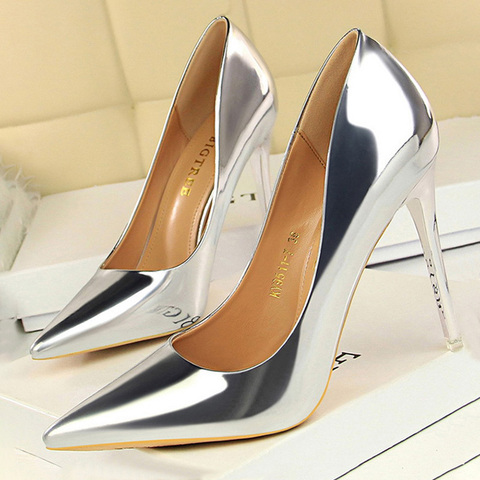 BIGTREE Shoes Woman Pumps Patent Leather High Heels Shoes Women Basic Pump Wedding Shoes Female Stiletto Women Heel Plus Size 43 ► Photo 1/6